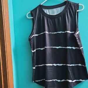 Black and White Striped Women's Top